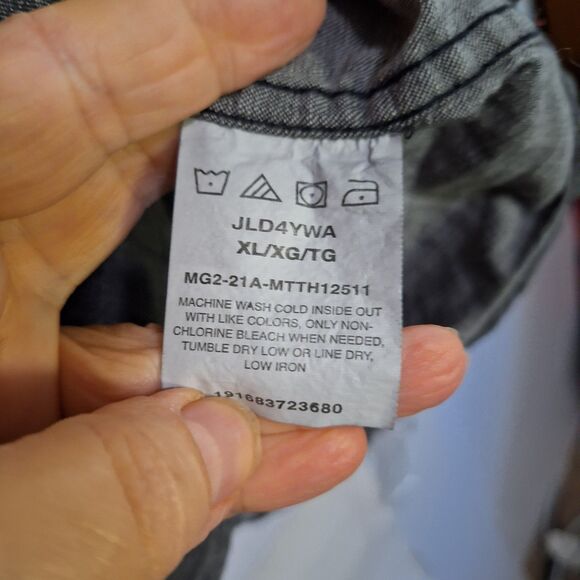 A Wrangle Men's Denim Western Shirt Pearl Snap Rancher Rodeo Chore Size XL - Picture 6 of 10